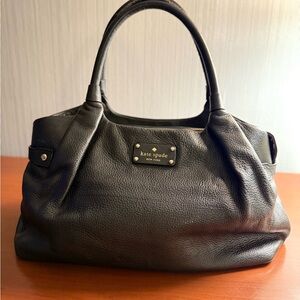 Kate Spade Black Leather Shoulder Bag with Slouchy Design